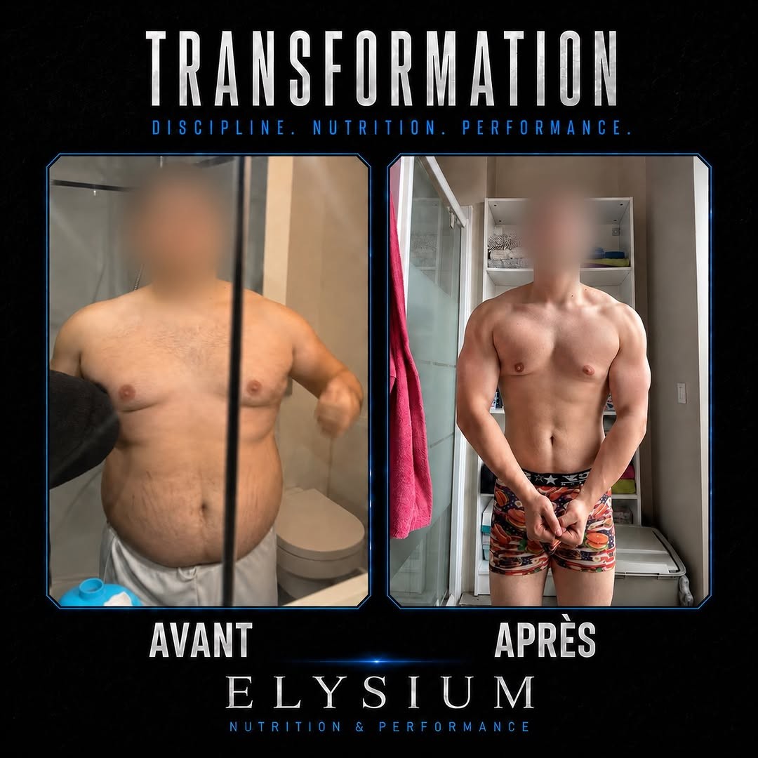 Avant / après, transformation de Théo, de 124 à 85 kg